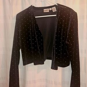 Jacqueline Ferrar Vintage Velour Black Jacket Size 8